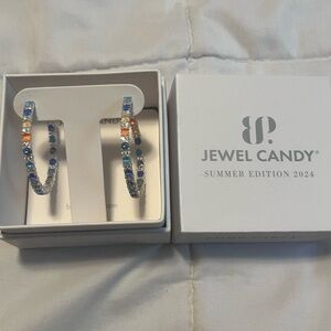 Bomb Party Jewel Candy - The Flora Silver and Blue Dangle Earrings